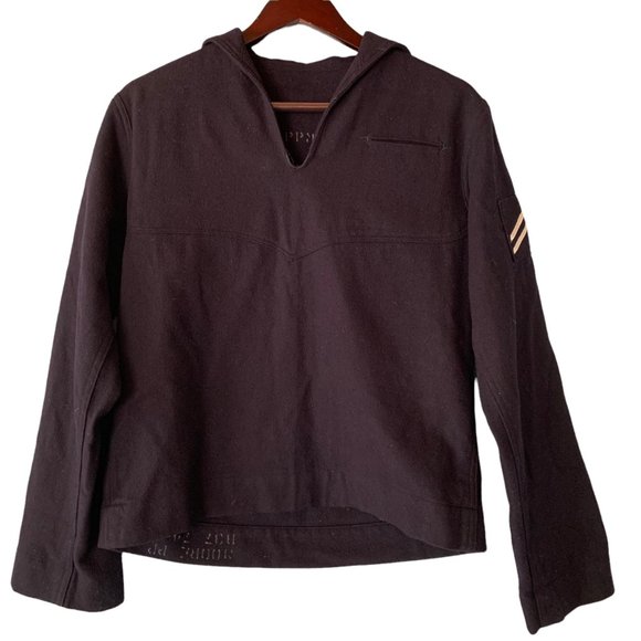 Vintage 40s Wool Sailor Jumper 38R Cracker Jack Undress Military Navy Blue - Picture 1 of 10